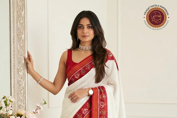 Plain Traditional Patola Saris