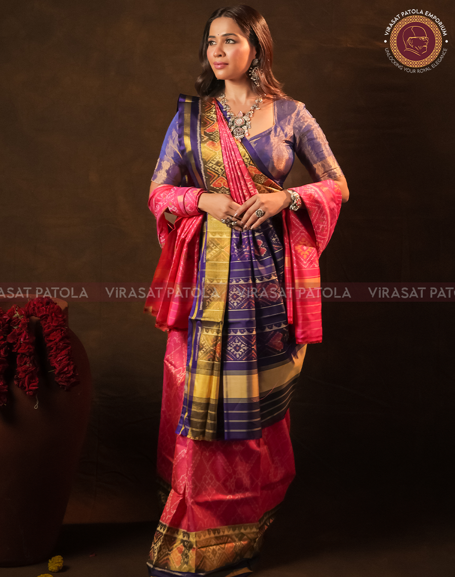 Light Pink Traditional Design Patola Saree
