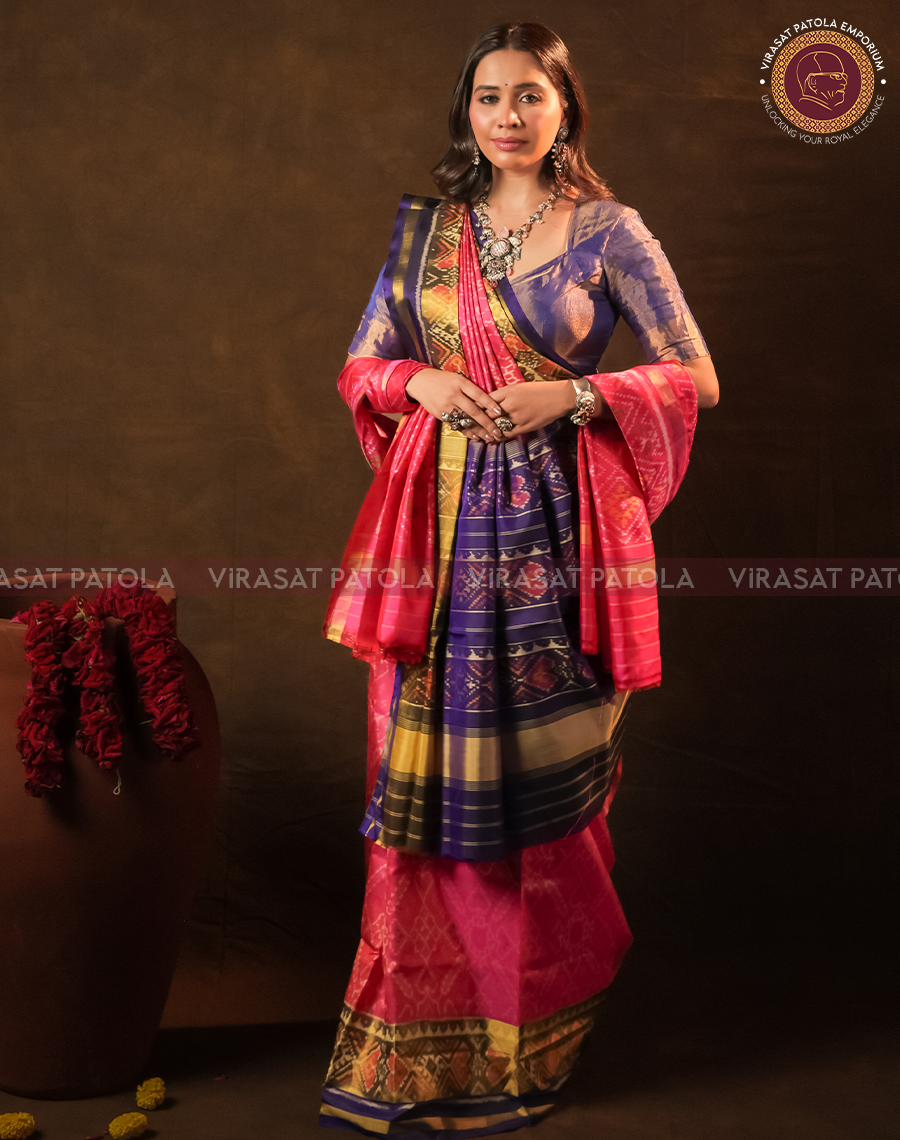 Light Pink Traditional Design Patola Saree