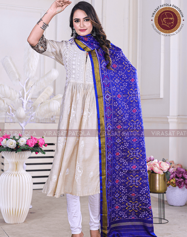 Blue Traditional design Dupatta