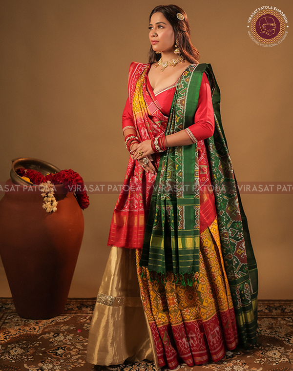 Yellow Traditional Design Patola Saree